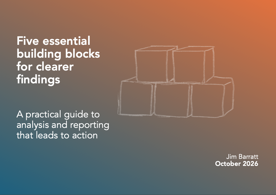 Cover of the guide to evaluation analysis and reporting. Click to read more.